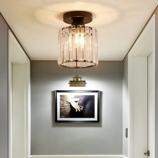 Elegant Crystal Semi Flush Ceiling Light for Living Room Use
