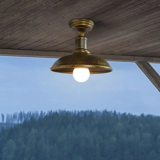 Industrial LED Semi Flush Ceiling Light with Black Iron Shade