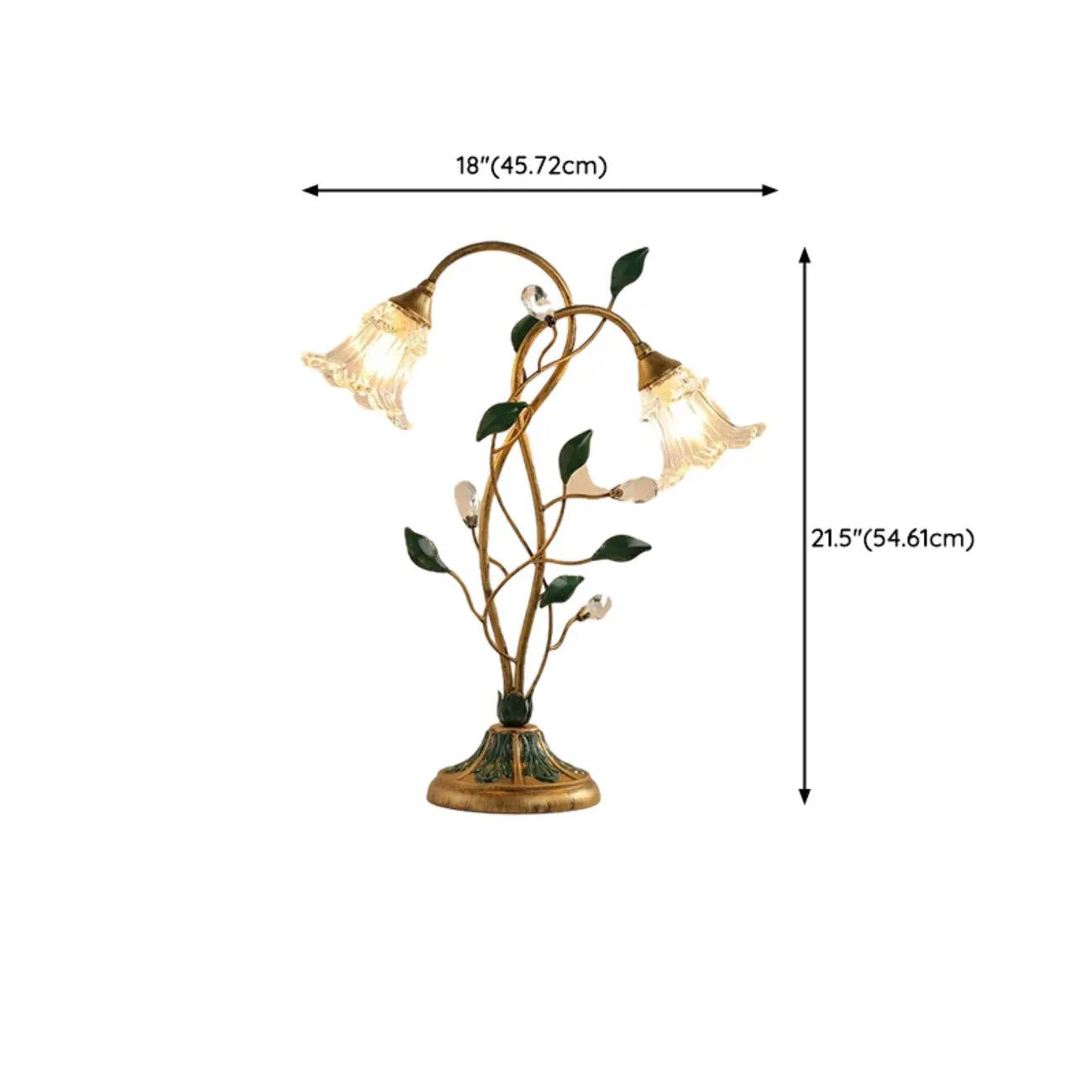 Elegant Glass Floral Shade Metal Table Lamp for Residential