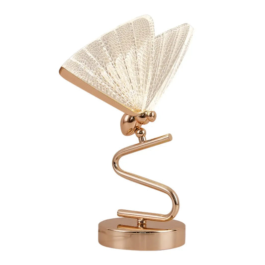 Glamorous Acrylic Butterfly Shape Gold Table Lamp