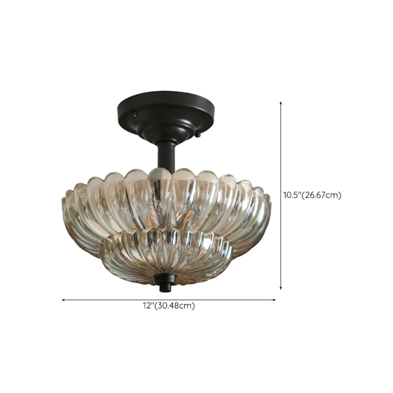 Mini Umbrella-shaped Glass Ceiling Light for Living Room