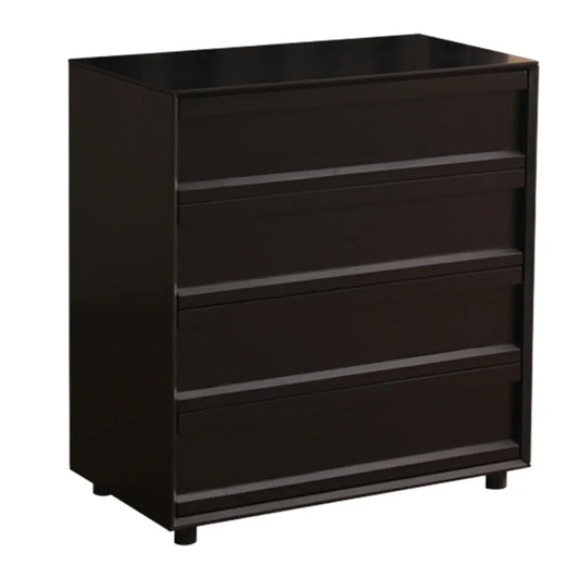 Industrial Wood Dresser with Drawers and Smooth Metal Rail