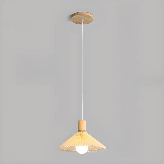 Modern Beige Pleated Pendant Light for Dining Room