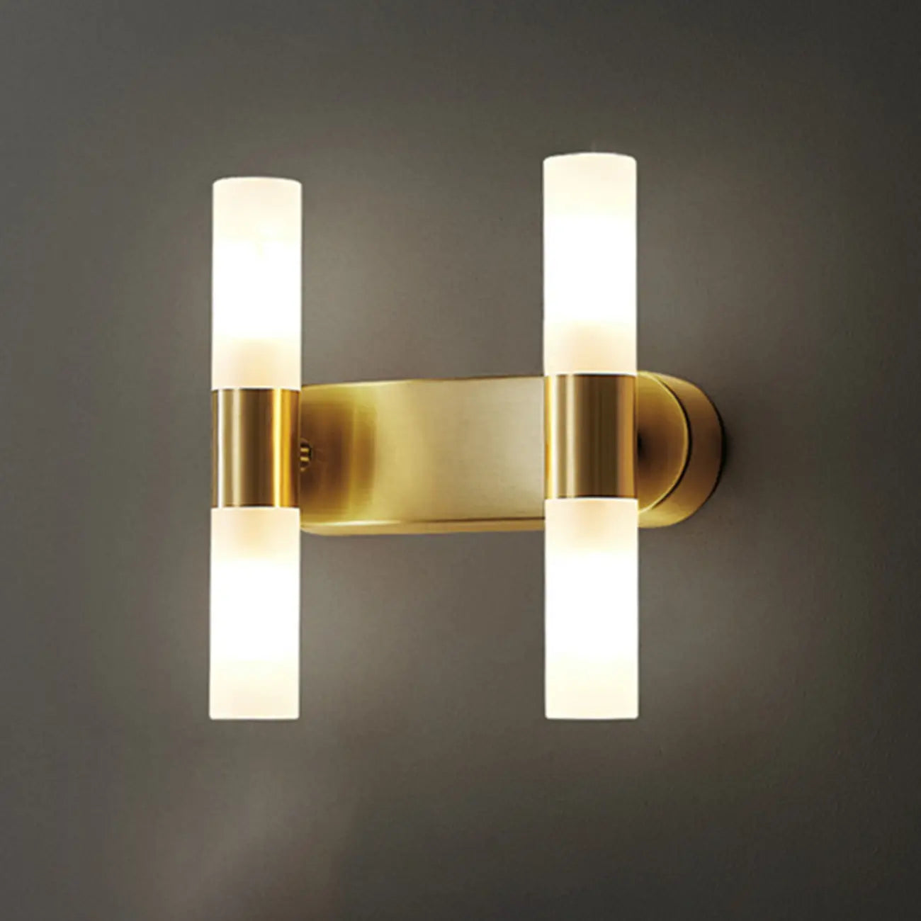 Modern Gold Milk Glass Cylinder Wall Light for Home Decor