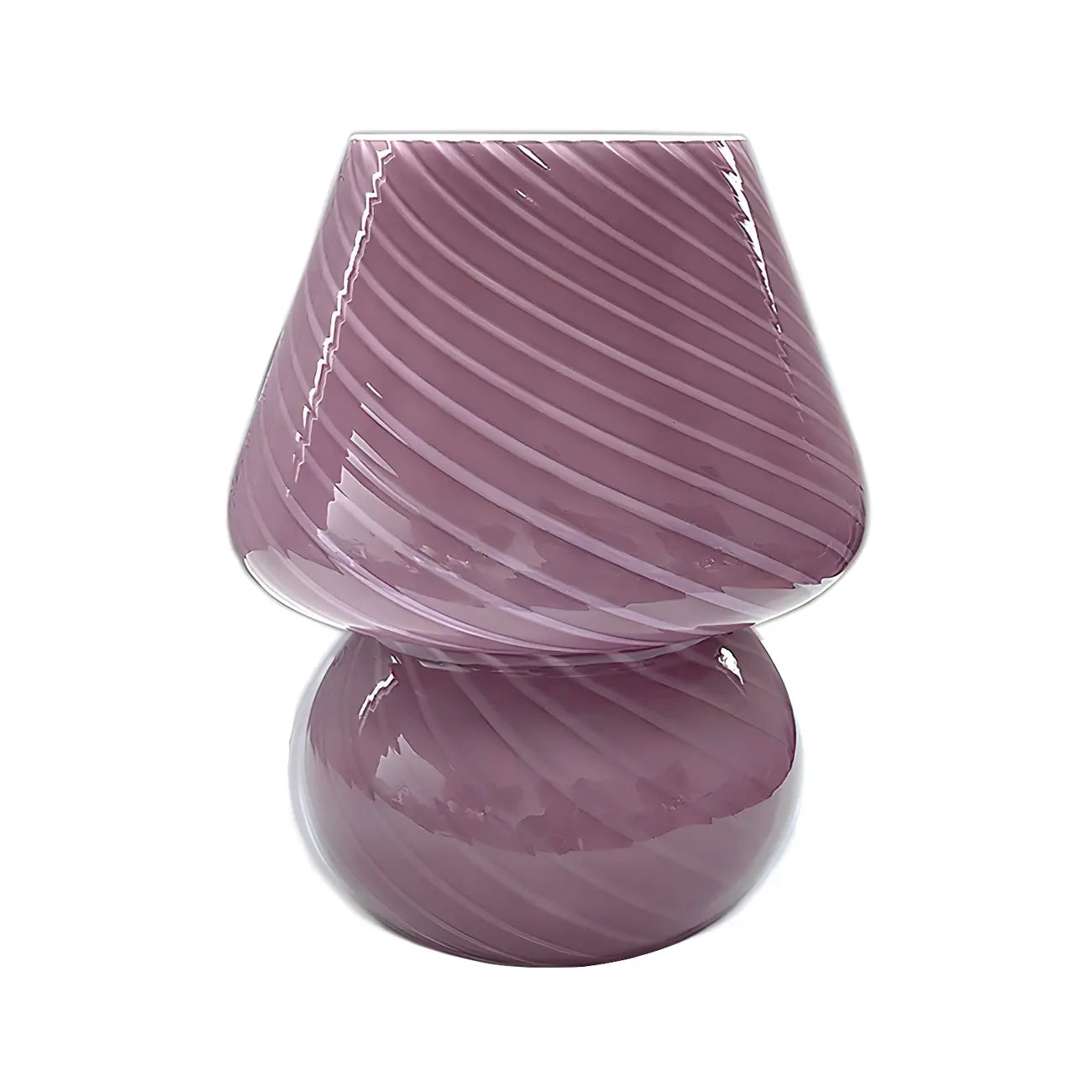 Compact Glass Table Lamp with Spiral Pattern for Residential