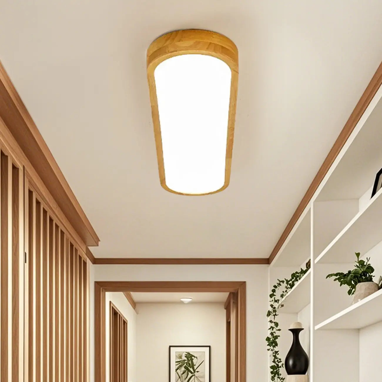 Natural Finish Flush Mount Ceiling Light for Residential Use
