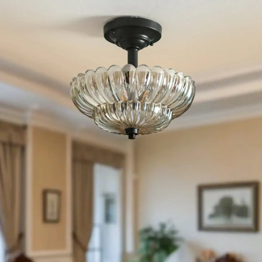 Mini Umbrella-shaped Glass Ceiling Light for Living Room