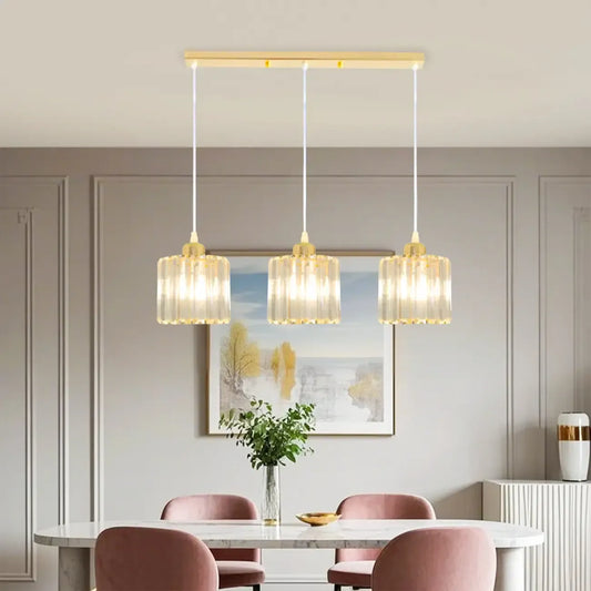 Geometric Gold Glass Pendant Light for Kitchen