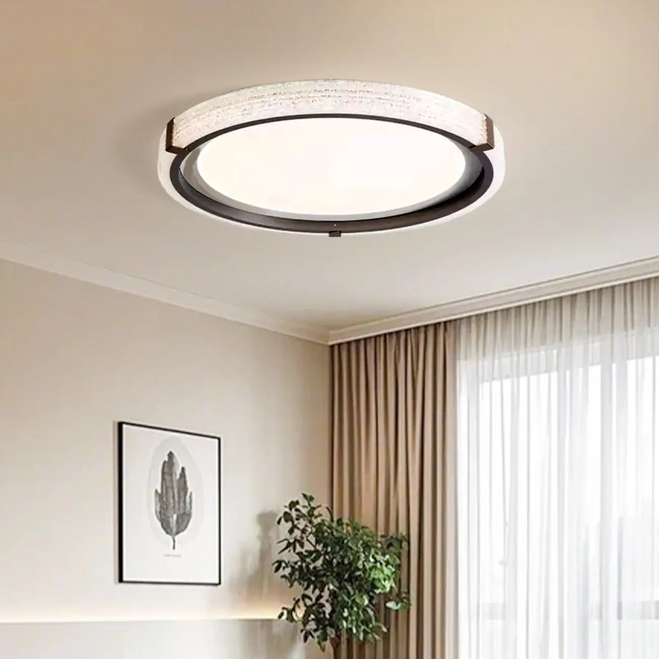 Dimmable White Flush Mount LED Ceiling Light for Living Room
