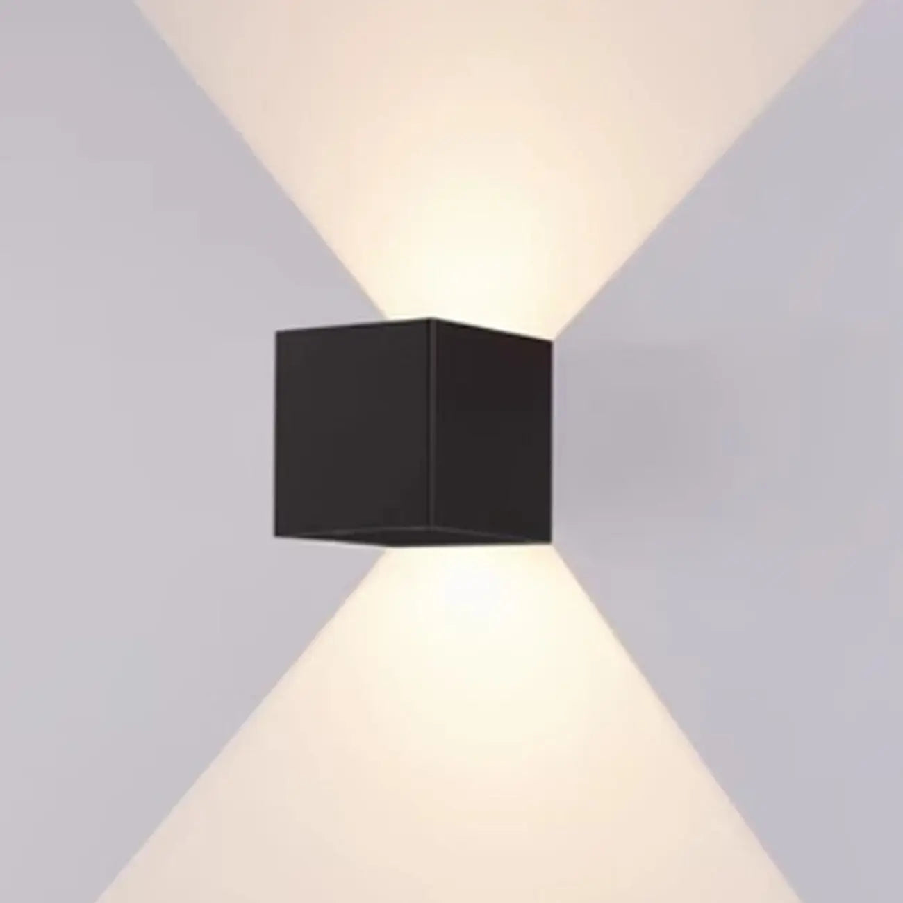 Square Modern Black Metal LED Wall Sconce for Hallway 2-Light