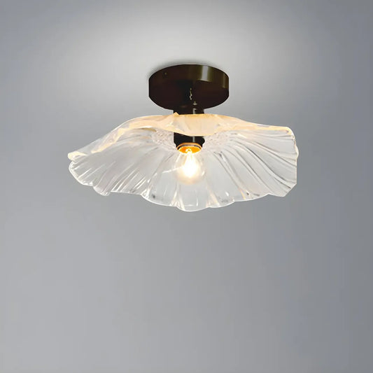 Modern Glass Semi-Flush Ceiling Light for Living Spaces