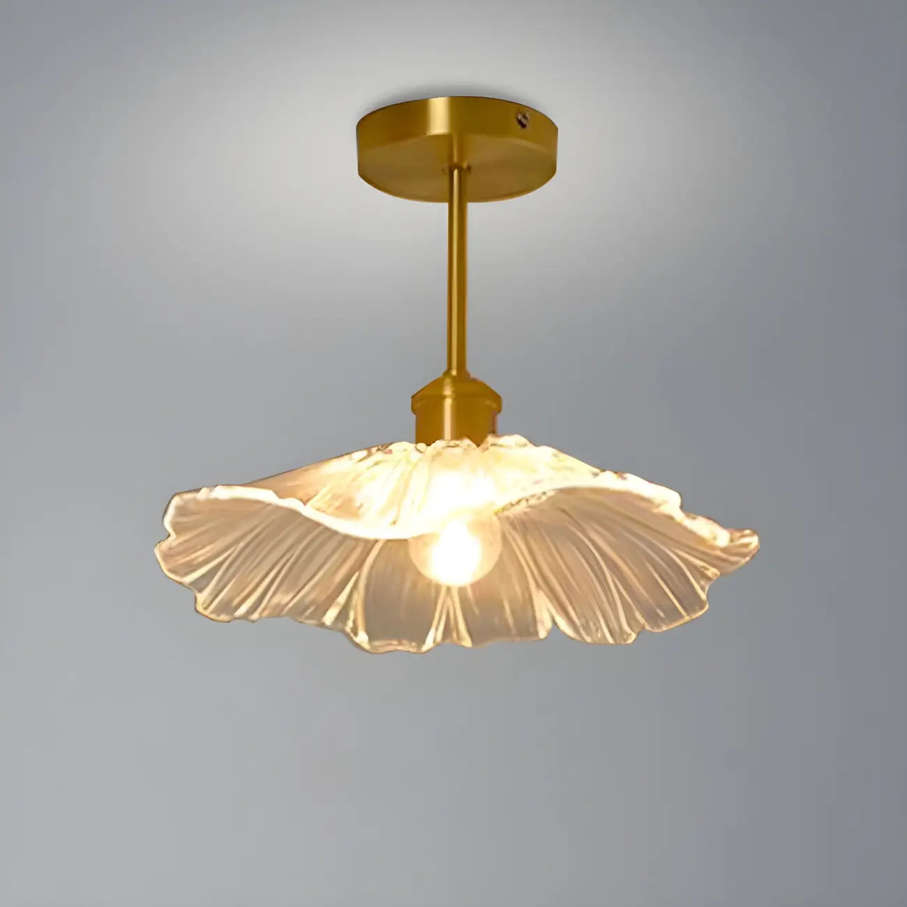 Modern Glass Semi-Flush Ceiling Light for Living Spaces