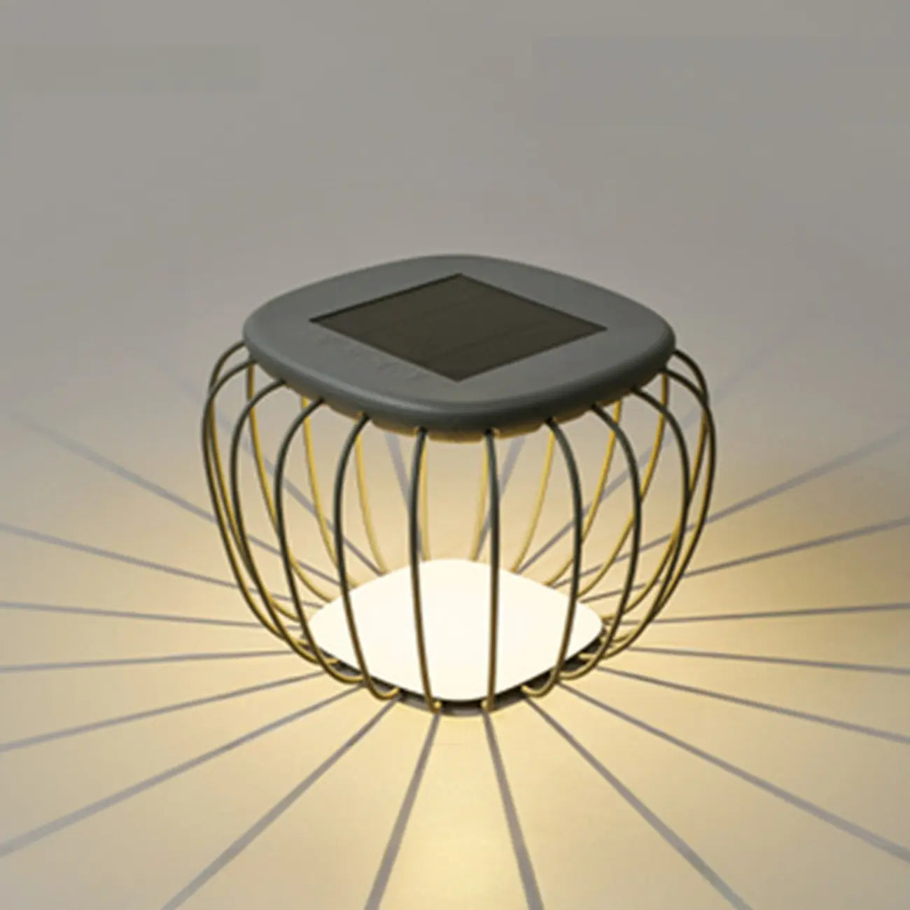 Modern Metal Cage Design Solar Post Cap Light