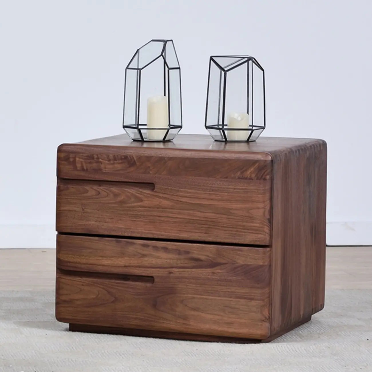 Nordic Minimalist Wood Storage Nightstand