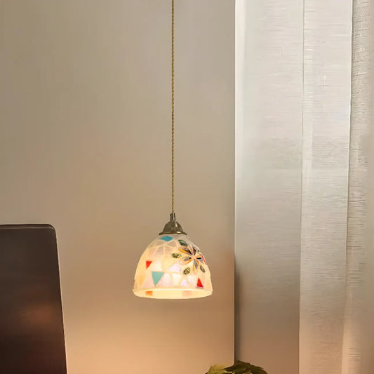 Modern Colorful Glass Pendant Light Adjustable Cord for Kitchen