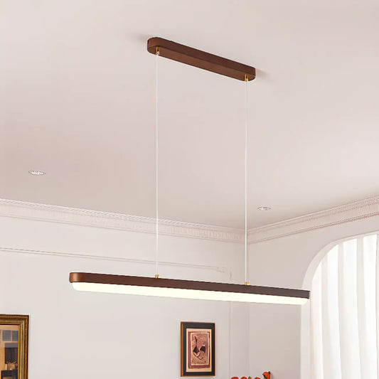 Modern Brown Linear Island Pendant Light with Thread Mount