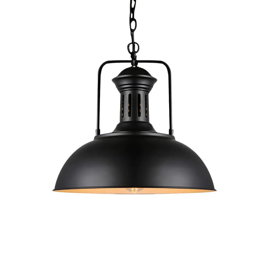 Industrial Black Dome Pendant Light for Kitchen Island