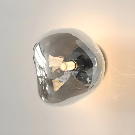 Art Deco Mirrored Glass Rock Shape LED Wall Sconce