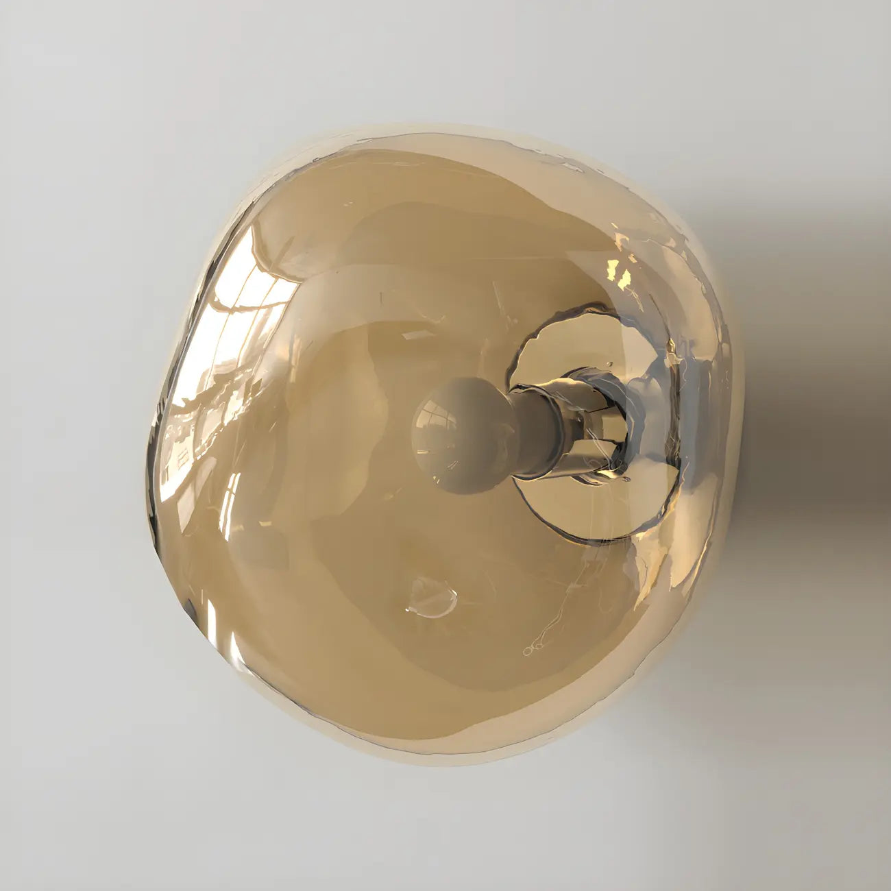 Art Deco Mirrored Glass Rock Shape LED Wall Sconce