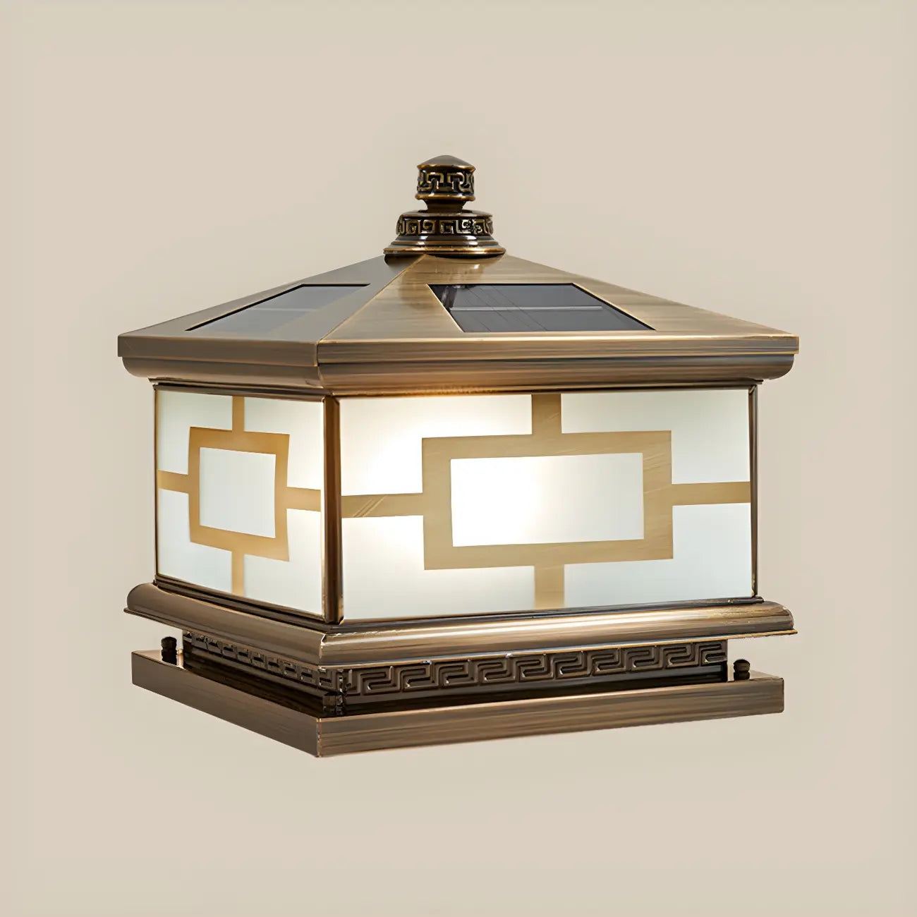 Oriental Bronze 3-Color LED Solar Outdoor Post Lights