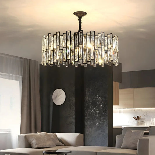Contemporary Oval Crystal Kitchen Pendant Light