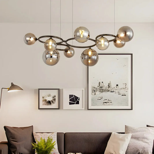 Artistic Modern Globe Glass Island Pendant Lights for Kitchen