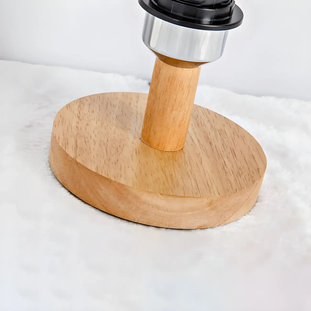 Rustic Round Wooden Table Lamp for Bedroom