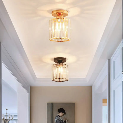 Elegant Crystal Semi Flush Ceiling Light for Living Room Use