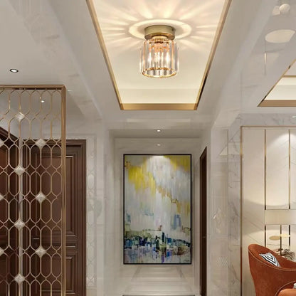 Elegant Crystal Semi Flush Ceiling Light for Living Room Use
