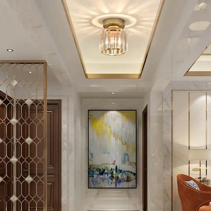 Elegant Crystal Semi Flush Ceiling Light for Living Room Use