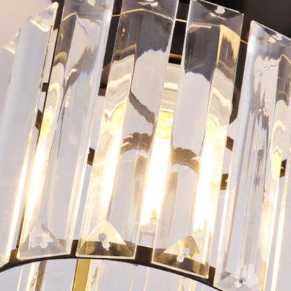 Elegant Crystal Semi Flush Ceiling Light for Living Room Use