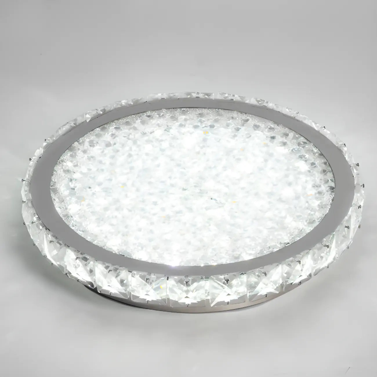 Small LED Flush Mount Ceiling Light with Crystal Shade