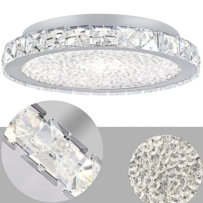 Small LED Flush Mount Ceiling Light with Crystal Shade