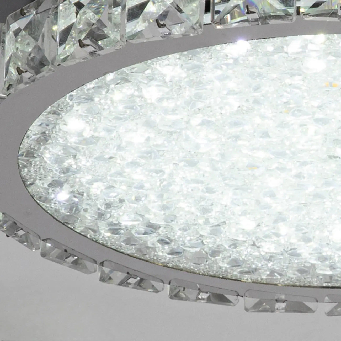 Small LED Flush Mount Ceiling Light with Crystal Shade