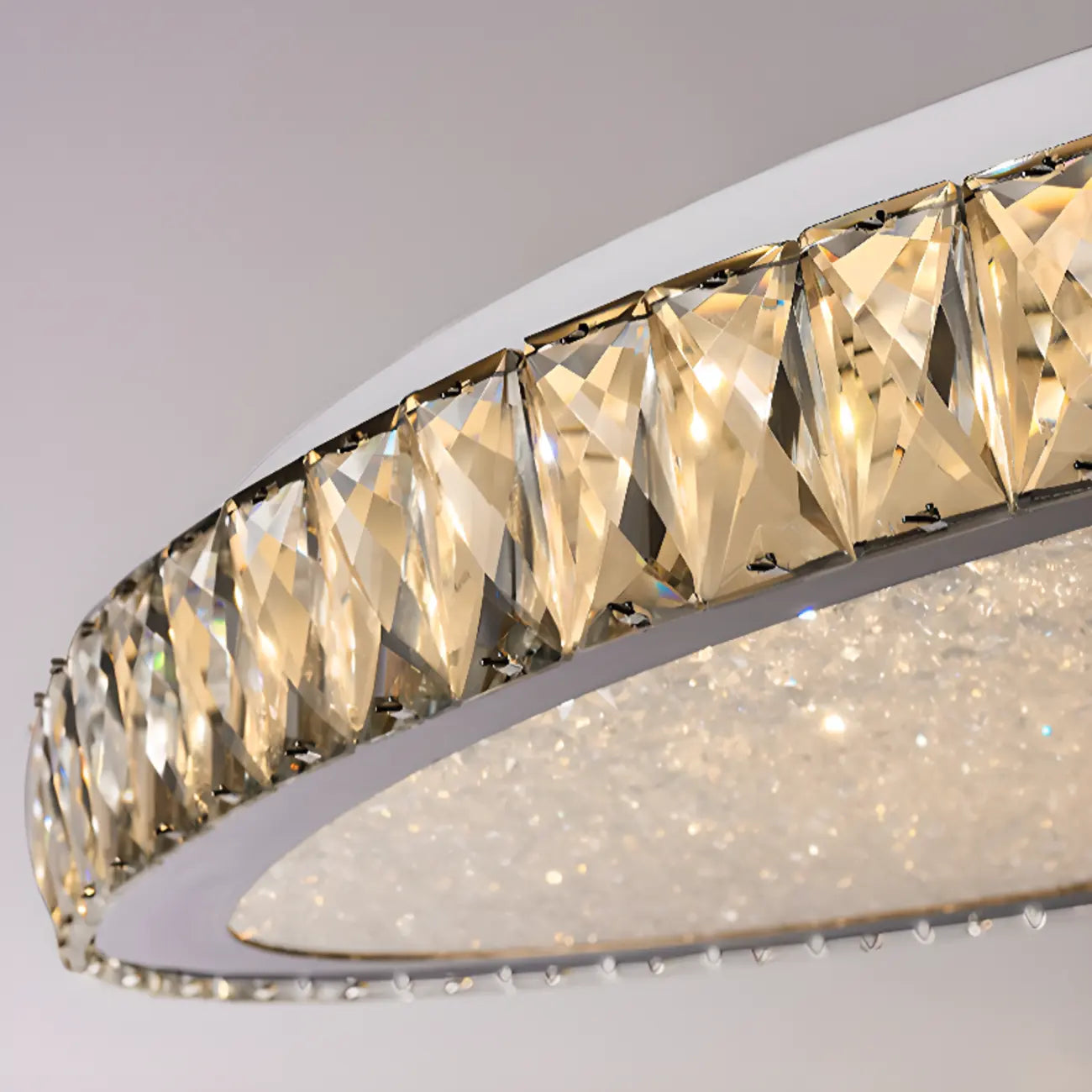 Small LED Flush Mount Ceiling Light with Crystal Shade