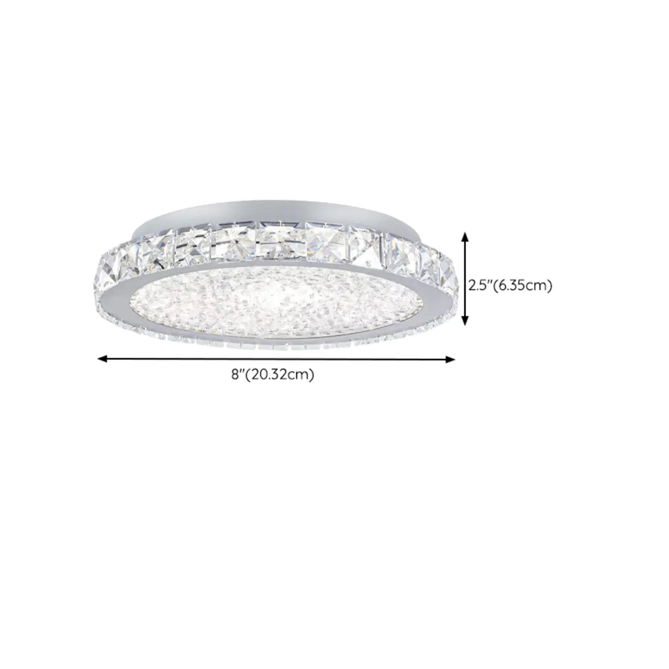 Small LED Flush Mount Ceiling Light with Crystal Shade
