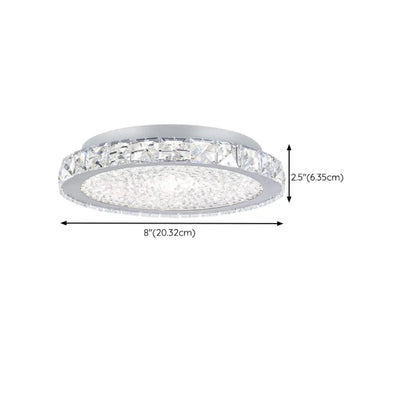Small LED Flush Mount Ceiling Light with Crystal Shade