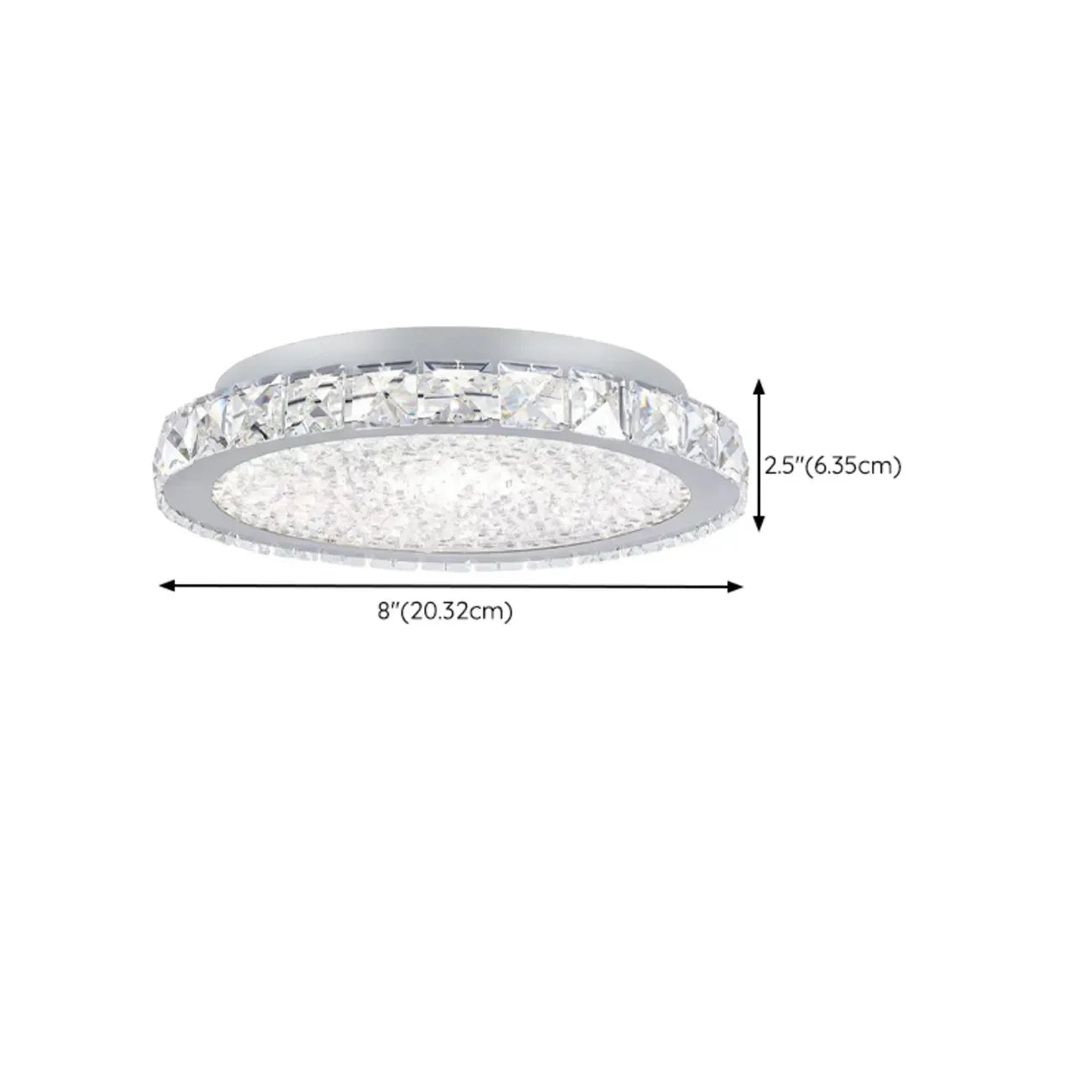 Small LED Flush Mount Ceiling Light with Crystal Shade