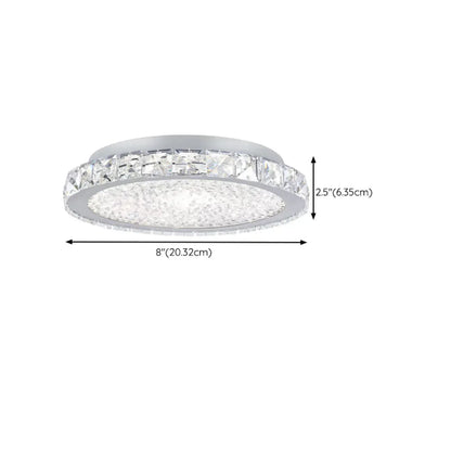 Small LED Flush Mount Ceiling Light with Crystal Shade