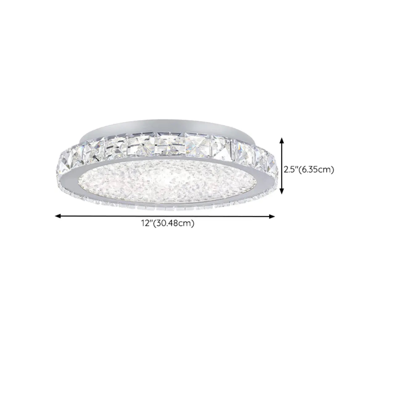 Small LED Flush Mount Ceiling Light with Crystal Shade