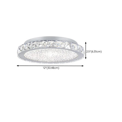 Small LED Flush Mount Ceiling Light with Crystal Shade