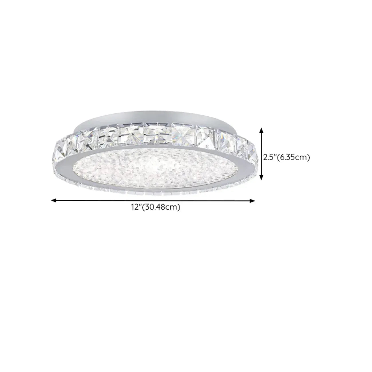 Small LED Flush Mount Ceiling Light with Crystal Shade