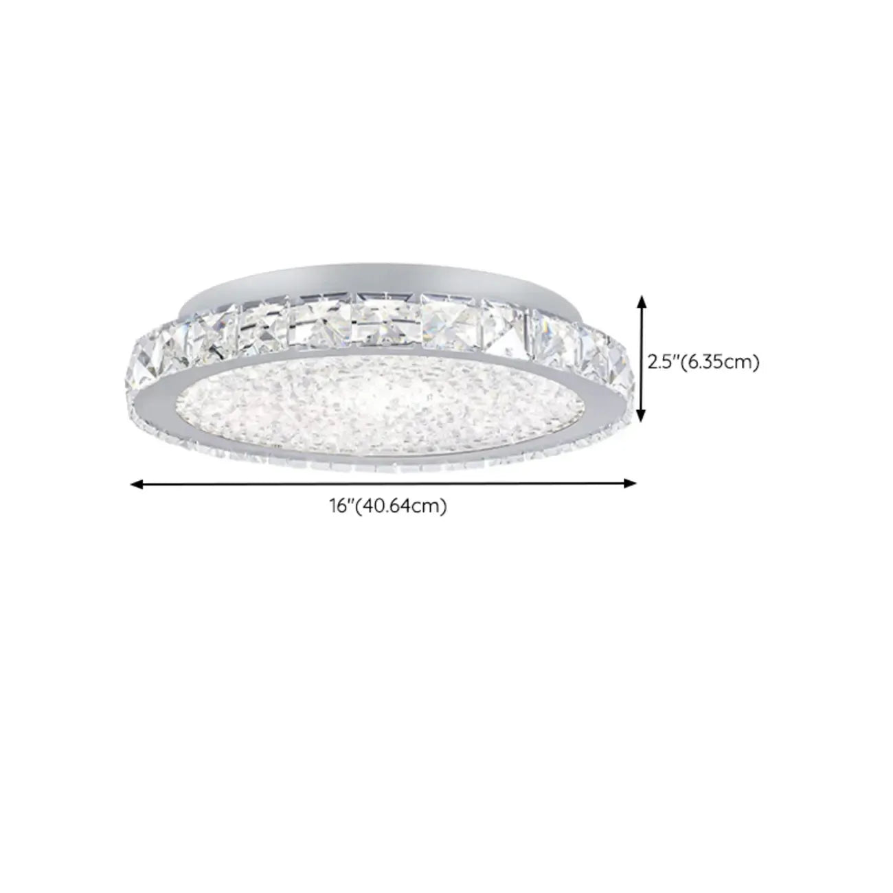Small LED Flush Mount Ceiling Light with Crystal Shade