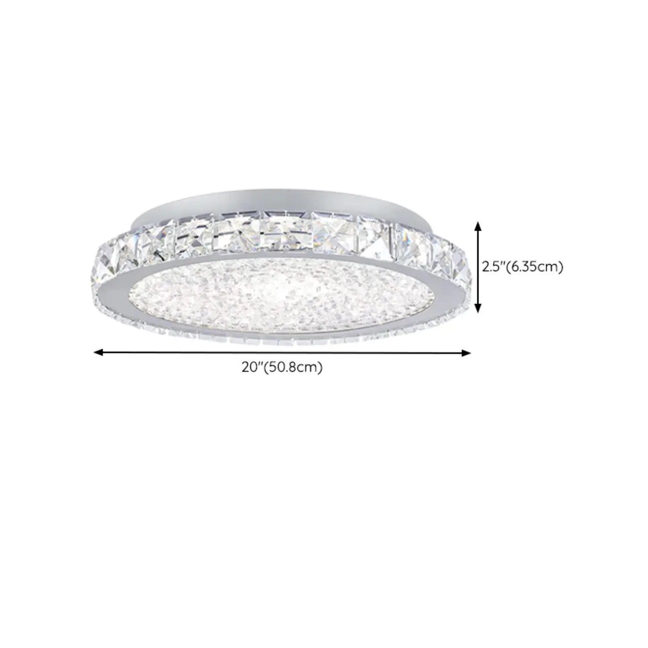 Small LED Flush Mount Ceiling Light with Crystal Shade