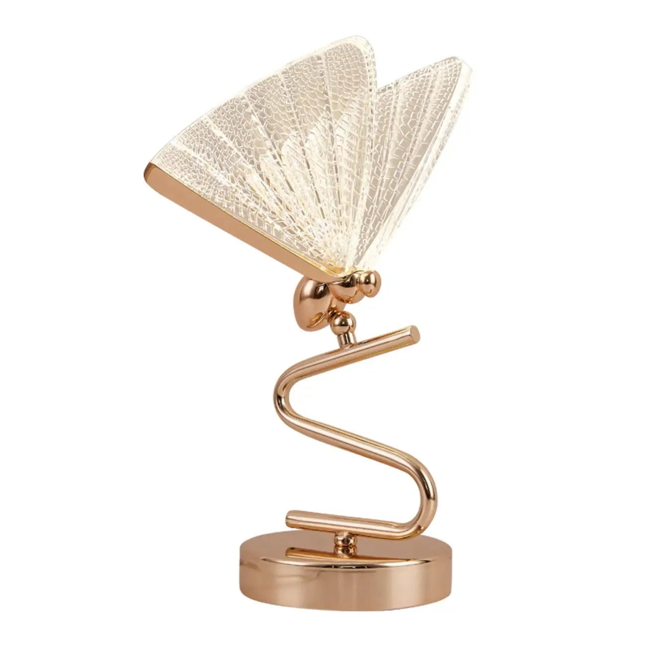 Glamorous Acrylic Butterfly Shape Gold Table Lamp