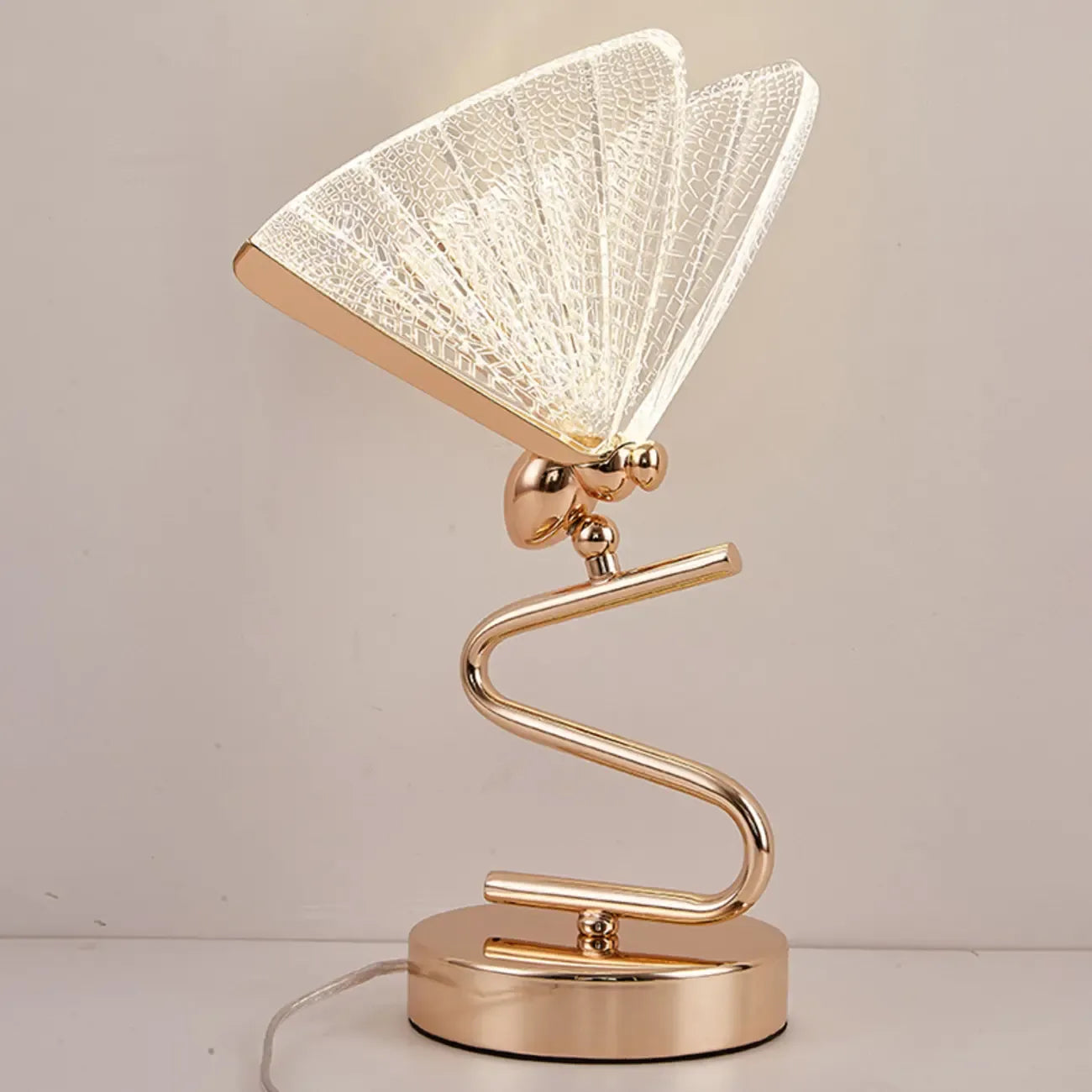 Glamorous Acrylic Butterfly Shape Gold Table Lamp
