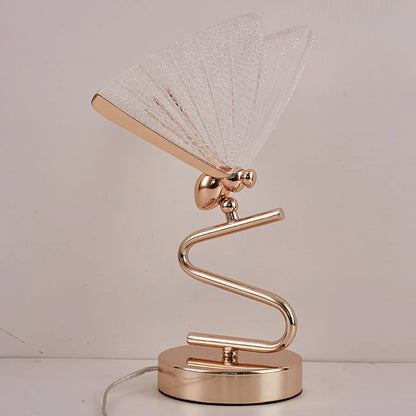 Glamorous Acrylic Butterfly Shape Gold Table Lamp