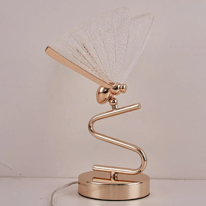 Glamorous Acrylic Butterfly Shape Gold Table Lamp