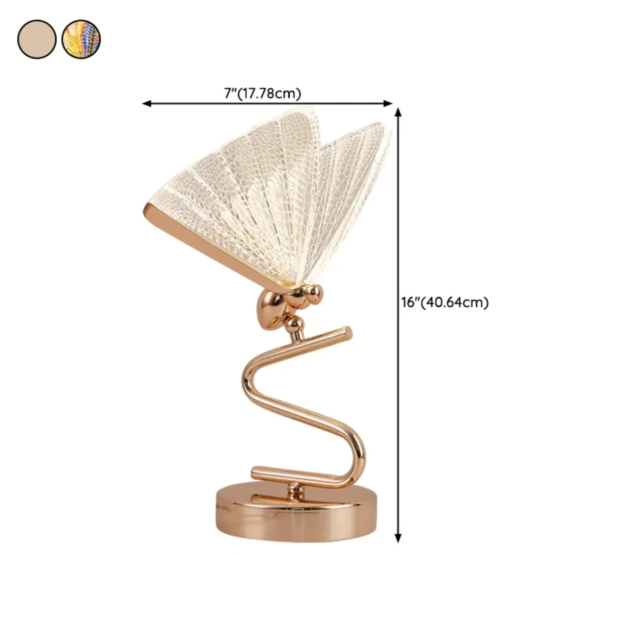 Glamorous Acrylic Butterfly Shape Gold Table Lamp