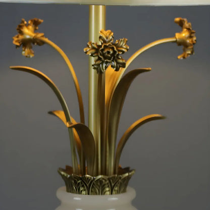 Classic Gold Geometric Table Lamp Plug In Electric for Bedroom